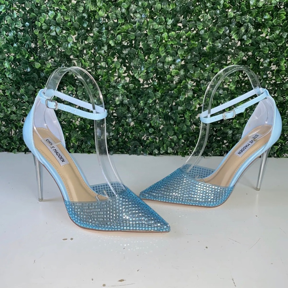 Steve Madden Alisha Pump/ light Blue Pointy Stiletto Heels. Size 8 - Picture 6 of 16